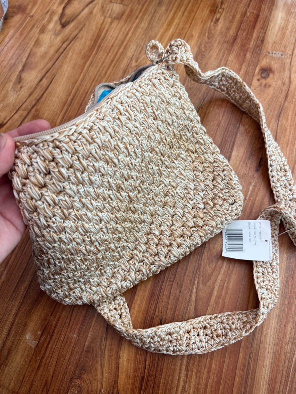 Liz Claiborne Beige Woven Crossbody Bag